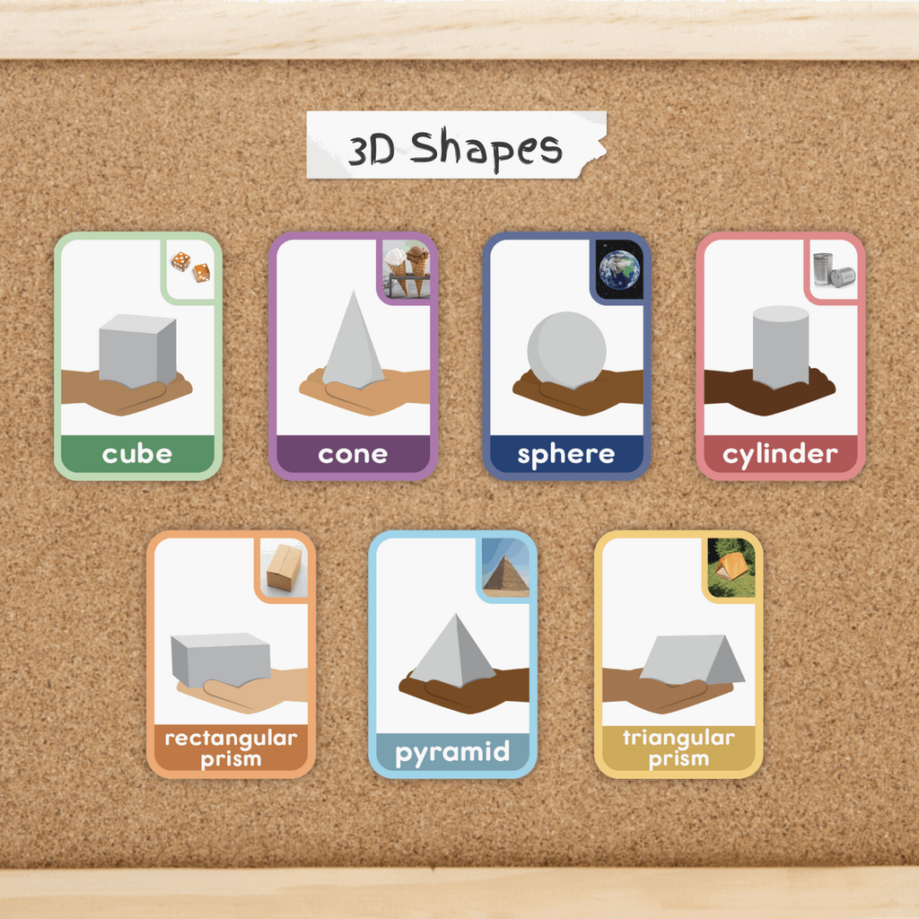 Educational Resource for Early Geometry - ABSee Me 3D Shapes Poster Bulletin Board Decor