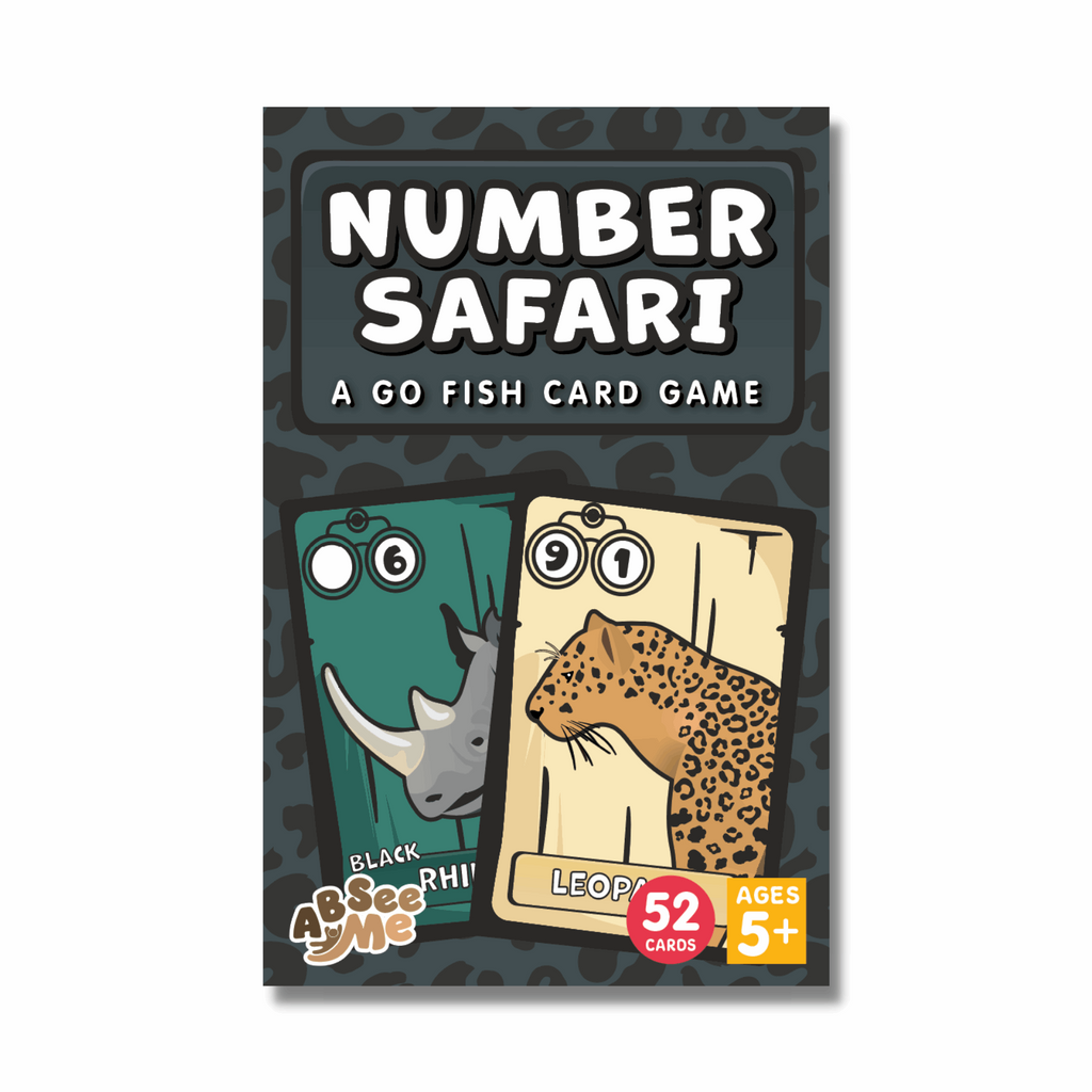 Number Safari Go Fish Card Game - Multicultural Education Math Game With African Animal Cards