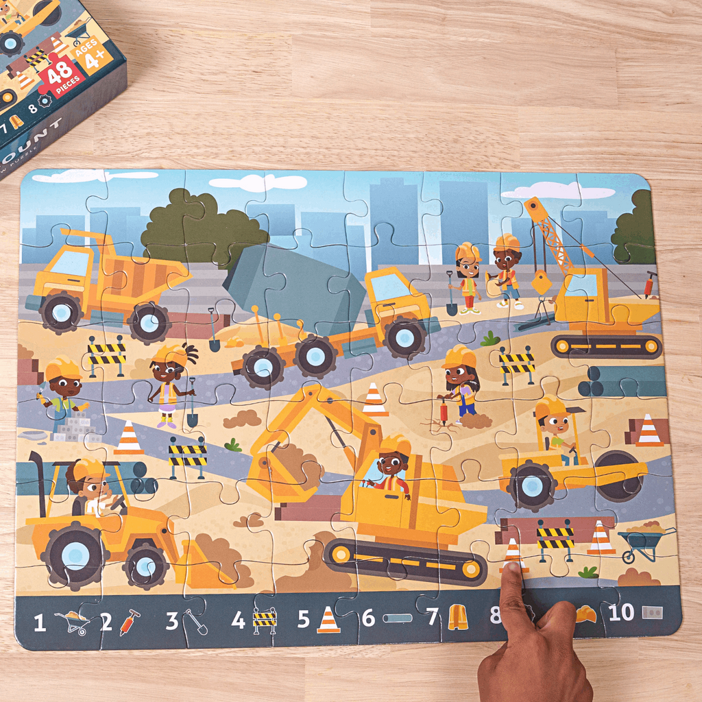 Engaging Math Activities for Preschoolers - ABSee Me Construction Find & Count Puzzle for Pre K Counting and Number Recognition