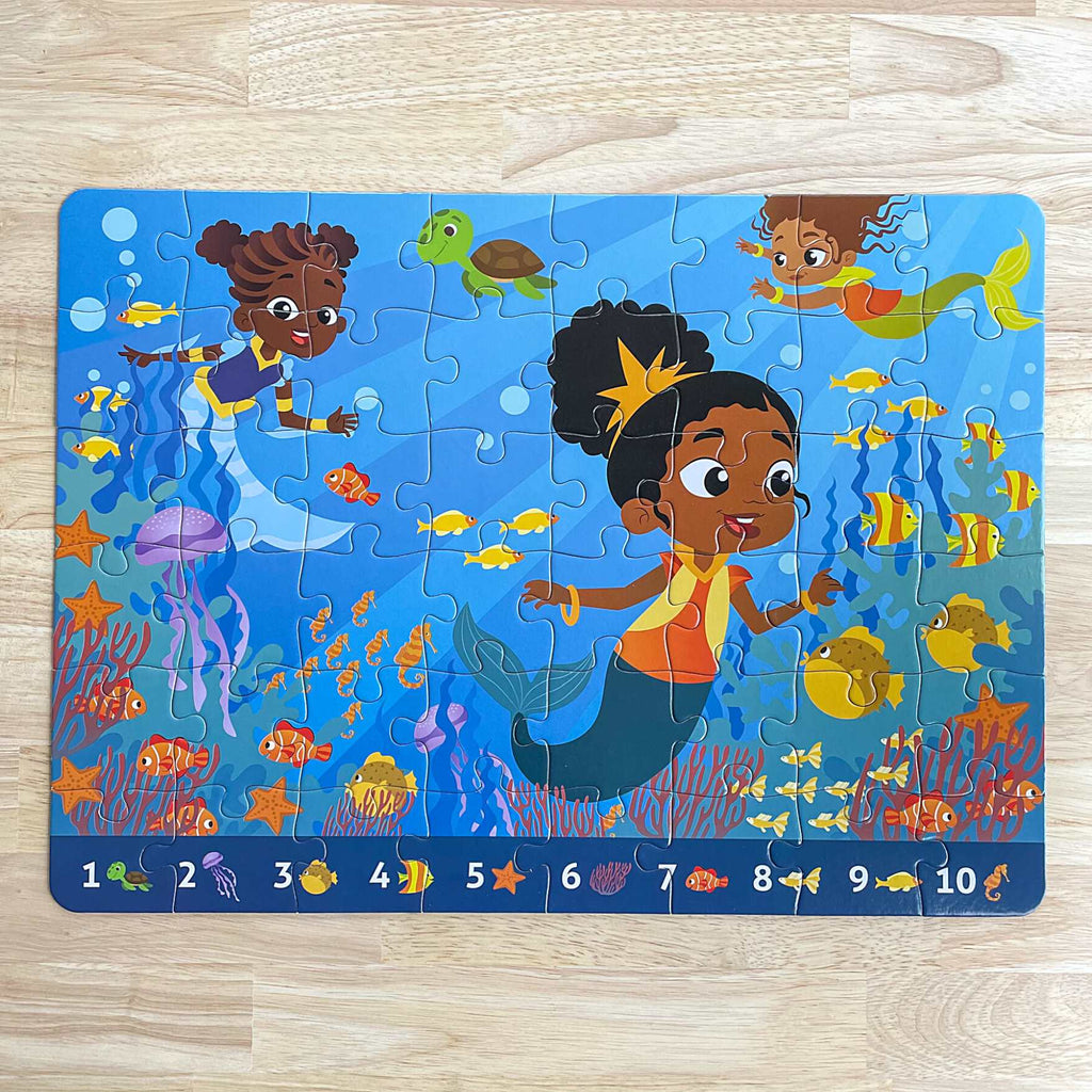 Engaging Math Activities for Preschoolers - ABSee Me Mermaid Find & Count Puzzle for Number Recognition and Pre K Counting Skills 