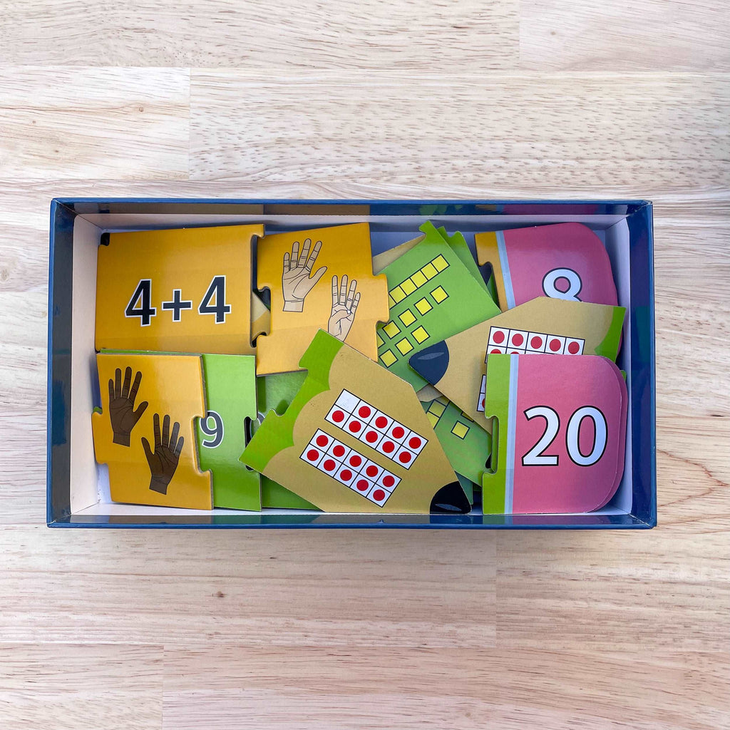 Kindergarten Math Activity - Match quantities and solve kindergarten addition problems with ABSee Me educational puzzles for composing numbers